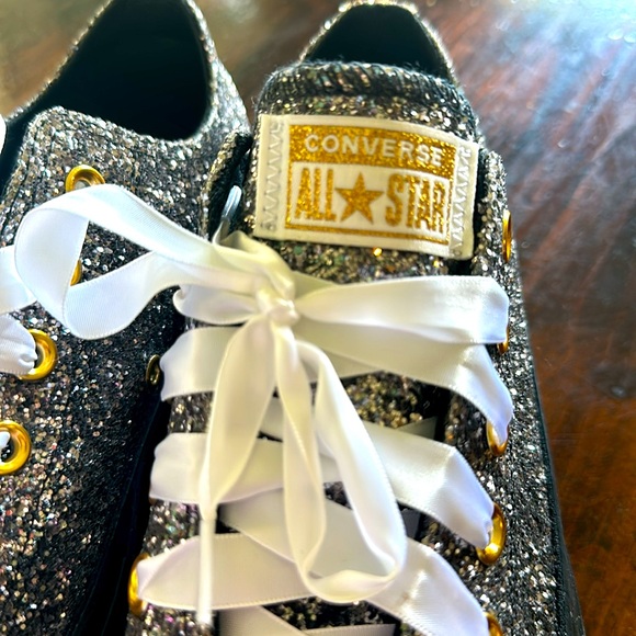 NEW Chuck Taylor All Star Lift Platform Glitter Comfort Low Top Wide Width - Picture 4 of 8